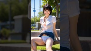 【街中】パンチラしている女子大生